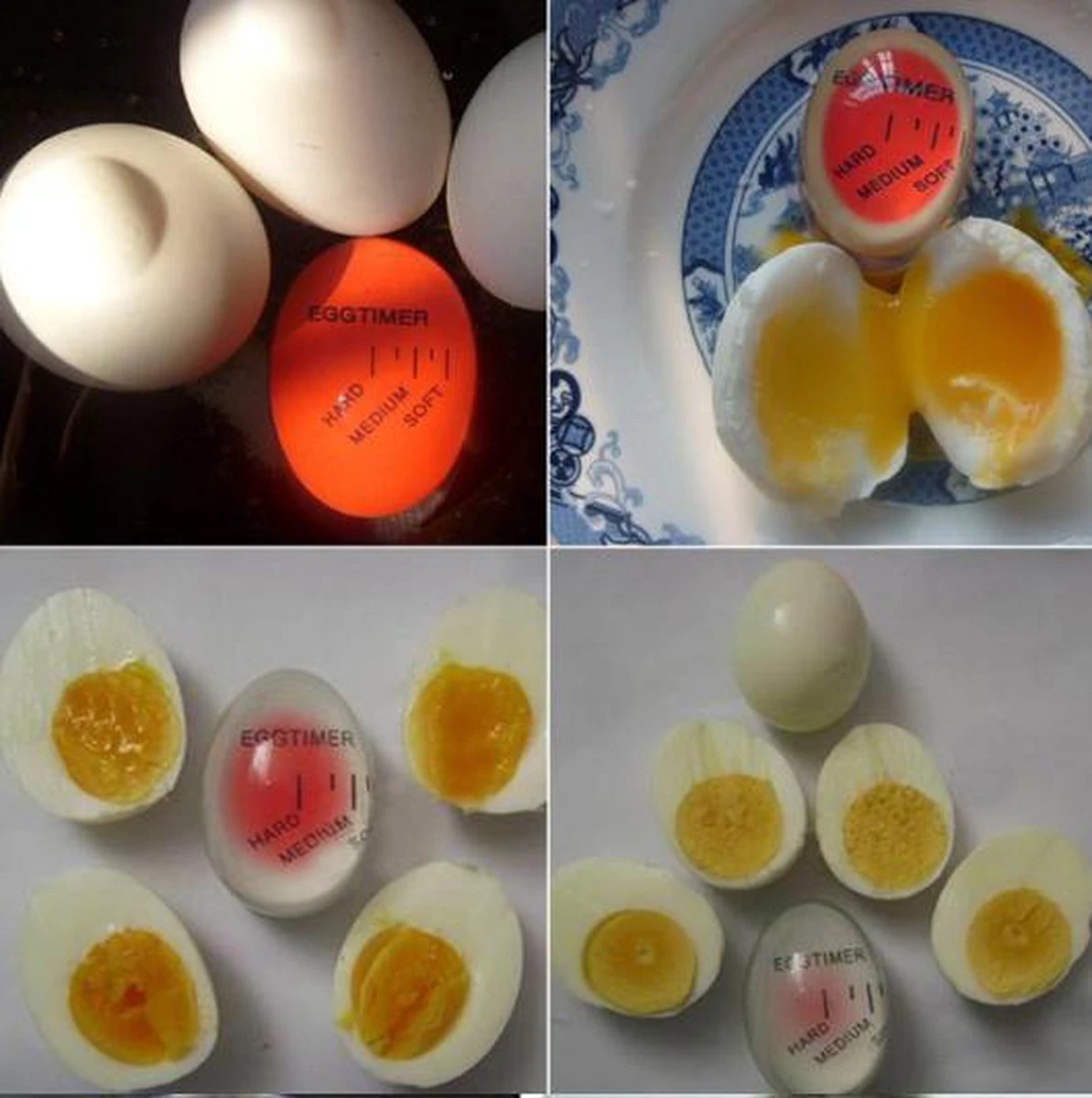 Merkloos De Enige Echte Kleur Veranderende Ei Wekker! - Ei Kookwekker - Egg Timer - Eierwekker - Eierkoker - Eiertimer - Rood / Oranje - Timer Universeel - Afbeelding 2