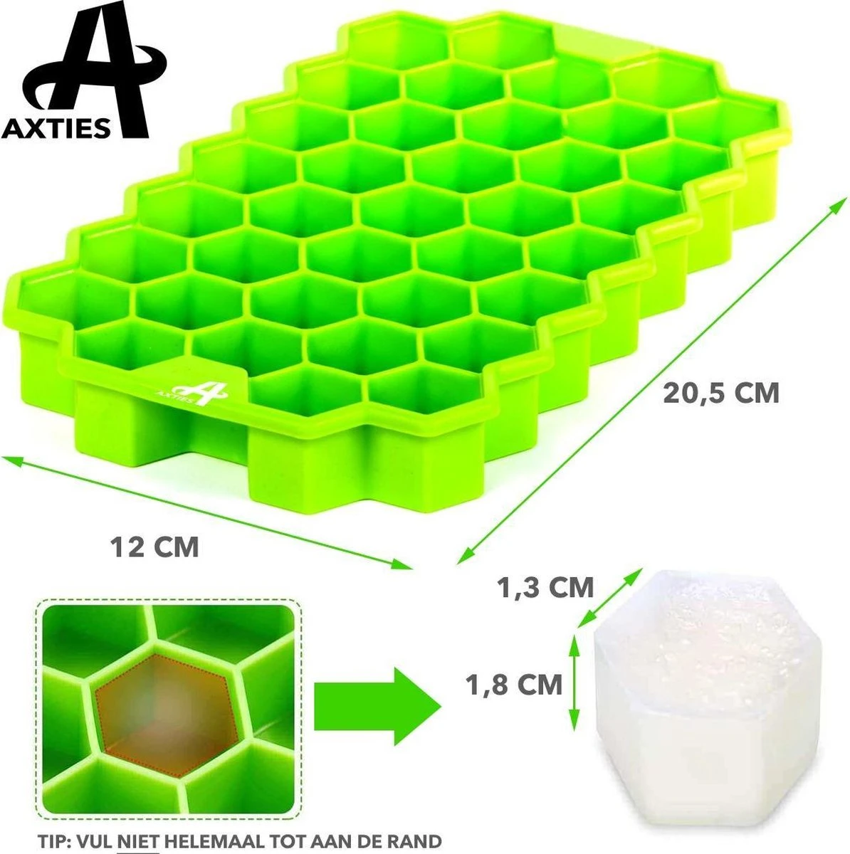 Axties - IJsblokjesvorm Met Deksel - Siliconen - Multicolor - 4 Stuks - Afbeelding 2