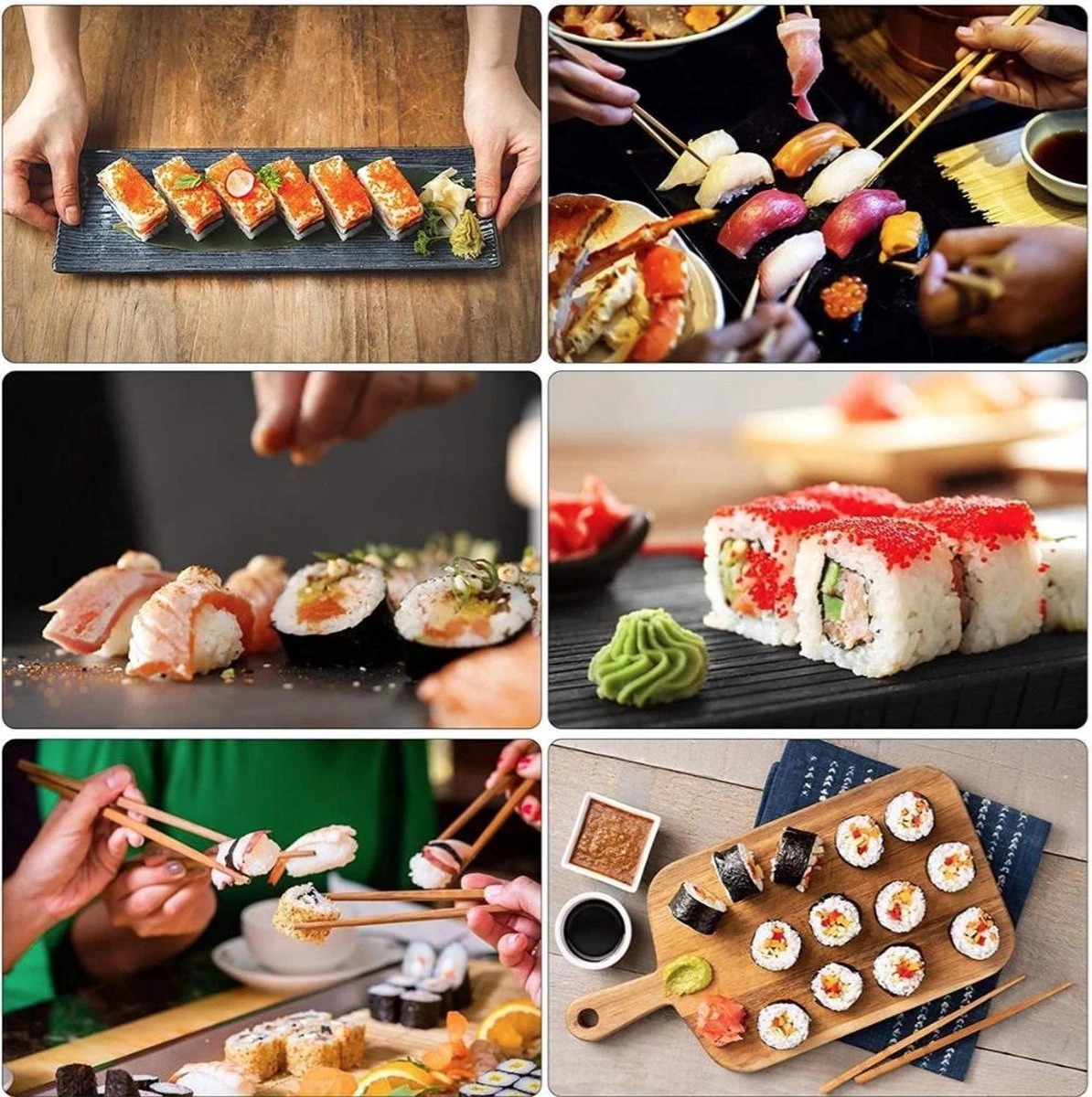 Merkloos Sushi Sushi Servies - Sushi Go - Sushi Set - Sushi Maker - Sushi Kit - Incl Sushi Roller - Afbeelding 6