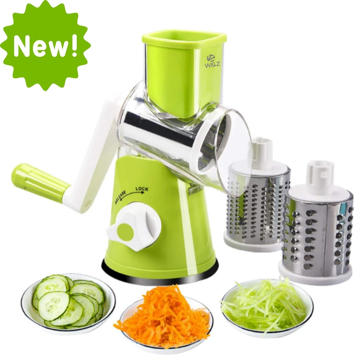 W&Z® Mandoline Groentesnijder- Slicer Dicer - Rasper - Keukensnijder - Vaatwasser Bestendig