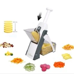 Ntech Mandoline Groentesnijder Keukensnijder ­– Mandoline Snijmachine -Handmatig –Schijfjes / Blokjes / Reepjes / Julliene - Friteuse Aardappelsnijder