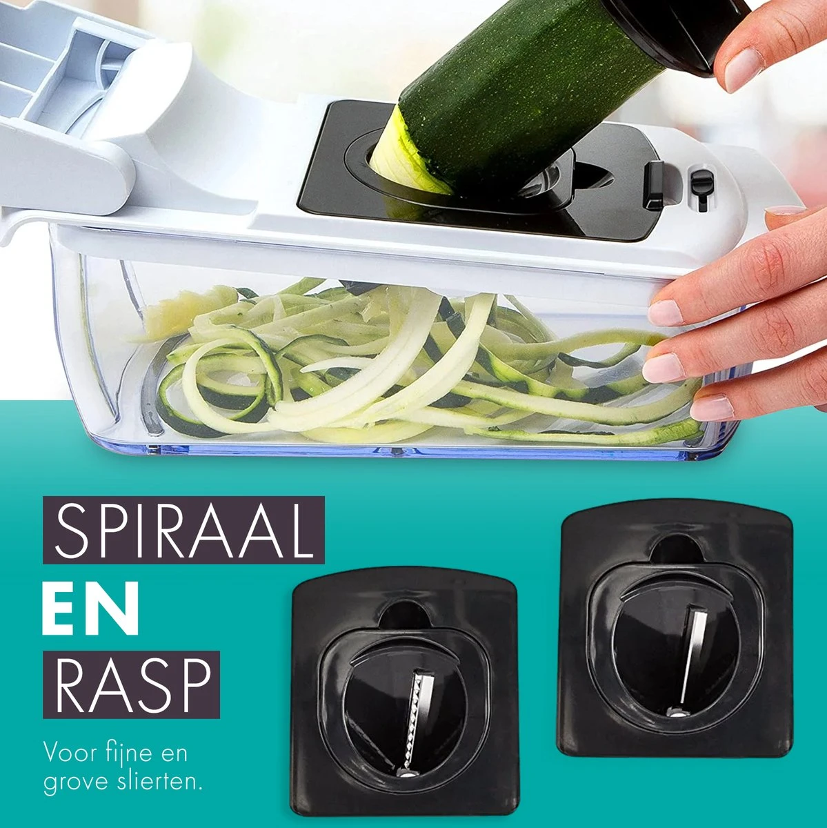 Cavos - Multifunctionele Groentesnijder - Mandoline - Uiensnijder - Frietsnijder - Rasp - Vlijmscherp - BPA-vrij - Afbeelding 2