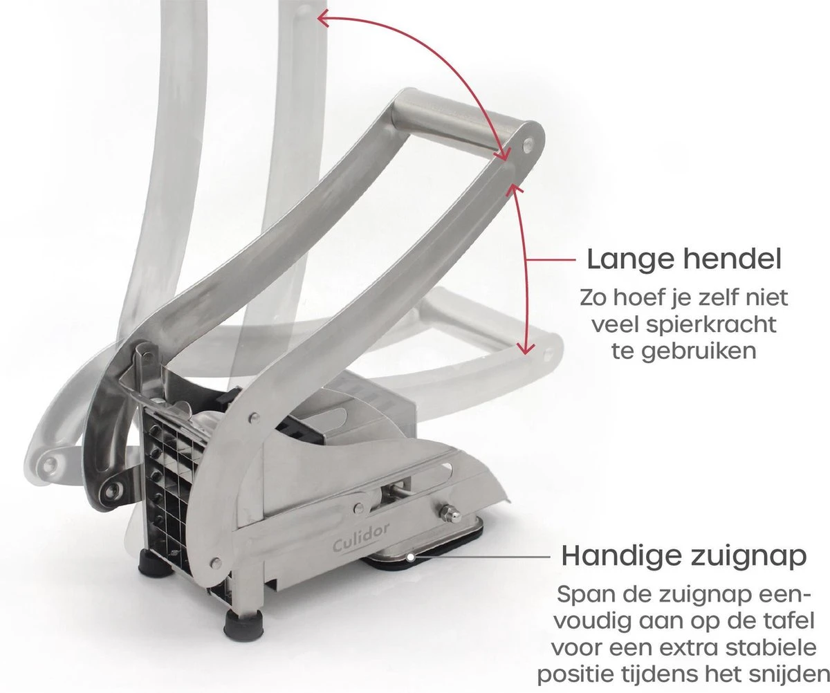 Culidor Frietsnijder - Patatsnijder - Fritessnijder - RVS - 2 Snijvormen - Afbeelding 2