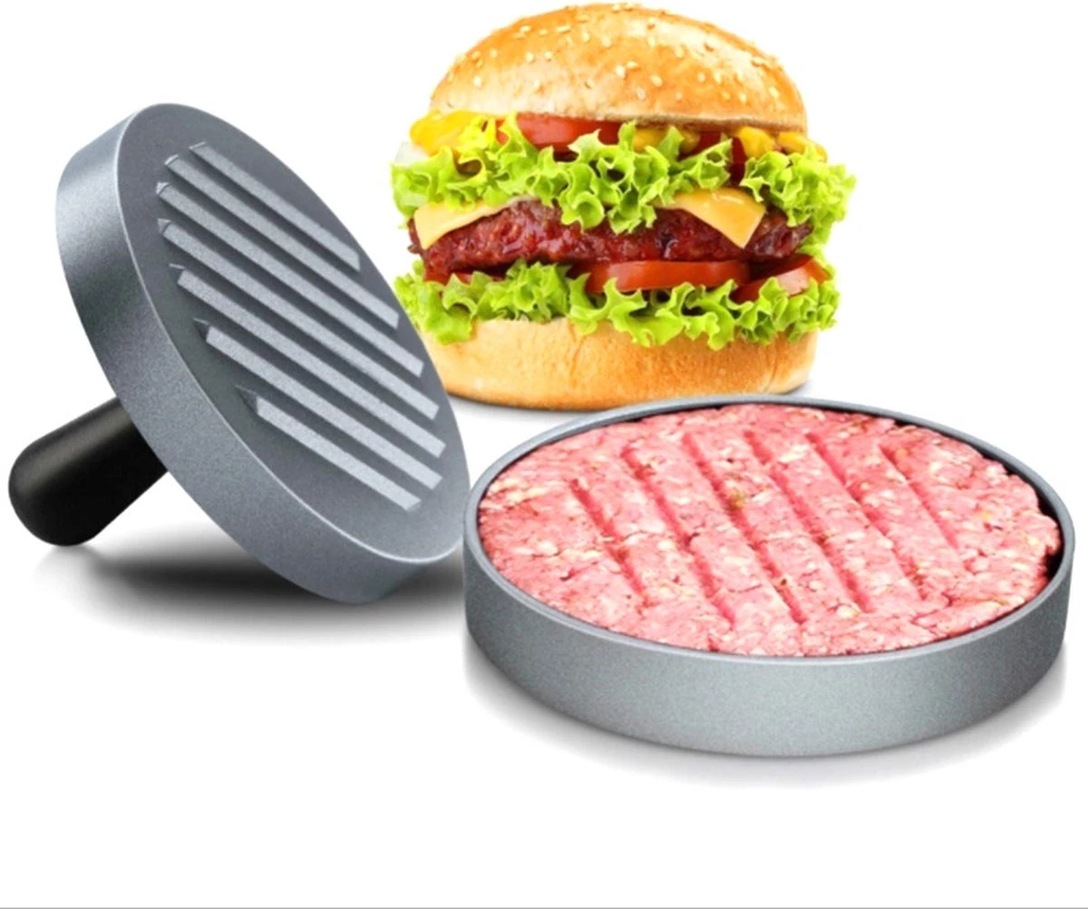 YUGN Hamburgerpers - Anti Aanbaklaag - RVS - BBQ Accessoires - Inclusief 50 Waxpapiertjes - Cadeau Tip - Afbeelding 8