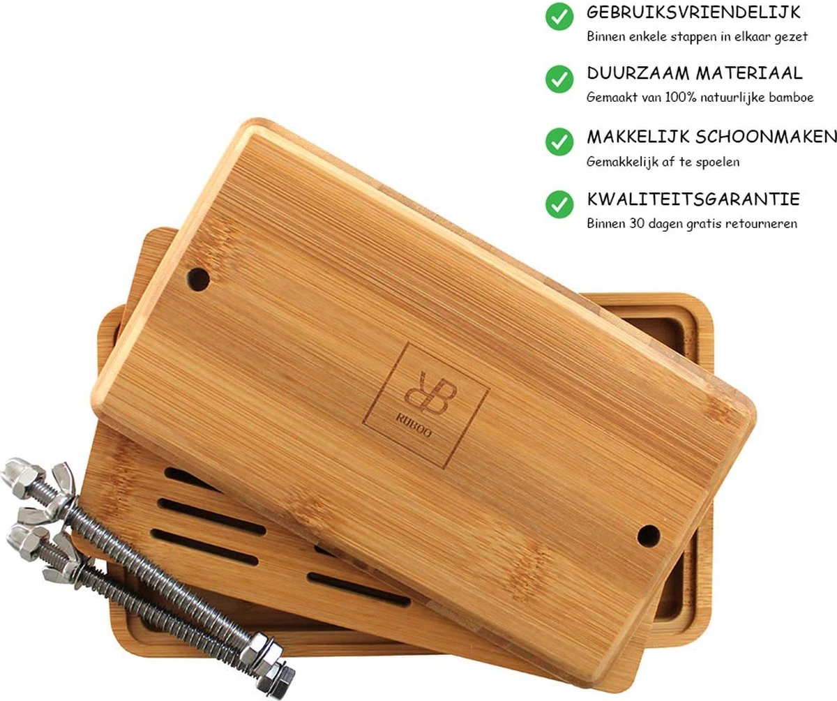 Ruboo Tofu Pers - Bamboe Tofu Pers - Tofupers - Vegan Tofu Press - Vegetarisch - Afbeelding 2