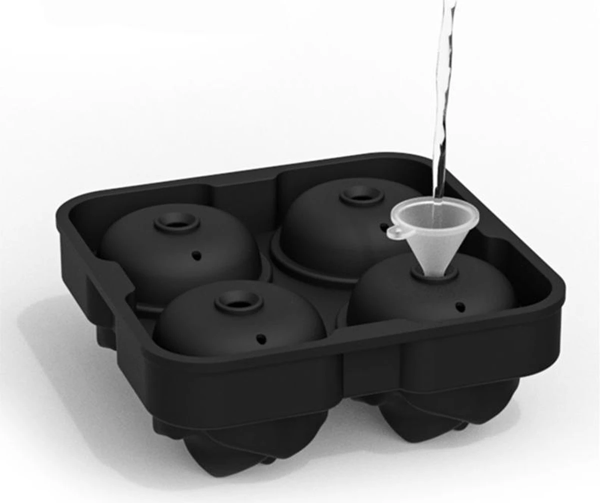 TDR - Siliconen Ijsblokjesvorm - Ijsbal Maker Met Deksel - Ijsklontjes Maken - 4 Vormen - Thema: Roos - Afbeelding 3