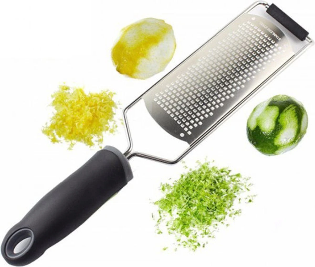 Salawi Rasp - Handrasp - Citroenrasp - Kaasrasp -keukenrasp - RVS - Gemberrasp - Knoflookrasp - Zwart - Afbeelding 2