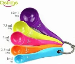 Merkloos Delidge Maatlepels ML & Gram - Maatlepel - Maatschepjes - 5 Delig