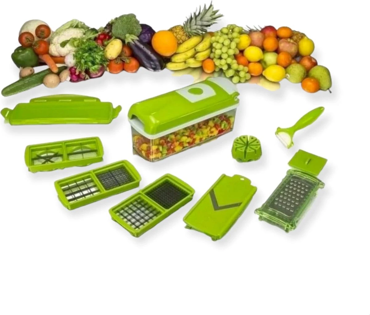 Groentesnijder - Uiensnijder - Mandoline - Multifunctionele Groentesnijder - RVS - Inclusief 7 Mesjes - Mandoline Keukensnijder- Mandoline Snijder - - Afbeelding 2