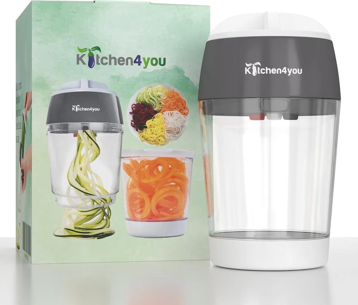 Kitchen4you Groentesnijder - Uiensnijder - Spiraalsnijder - 3 Standen - Afbeelding 6