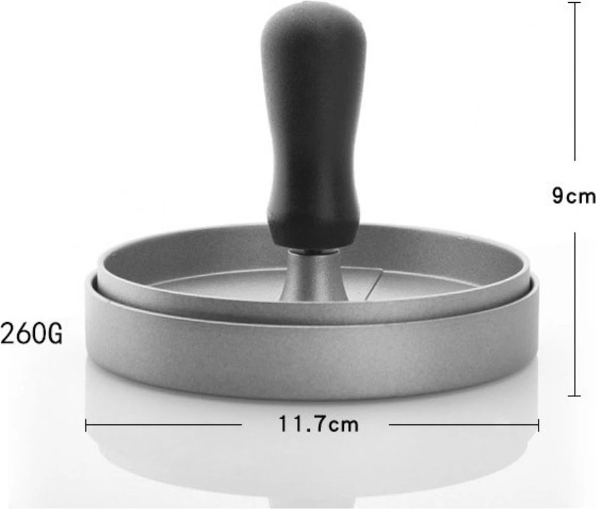 YUGN Hamburgerpers - Anti Aanbaklaag - RVS - BBQ Accessoires - Inclusief 50 Waxpapiertjes - Cadeau Tip - Afbeelding 7