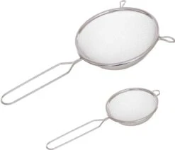 Set Van 2x Stuks Keukenzeefjes 23 En 28 Cm Van RVS - Zeefjes - Zeven