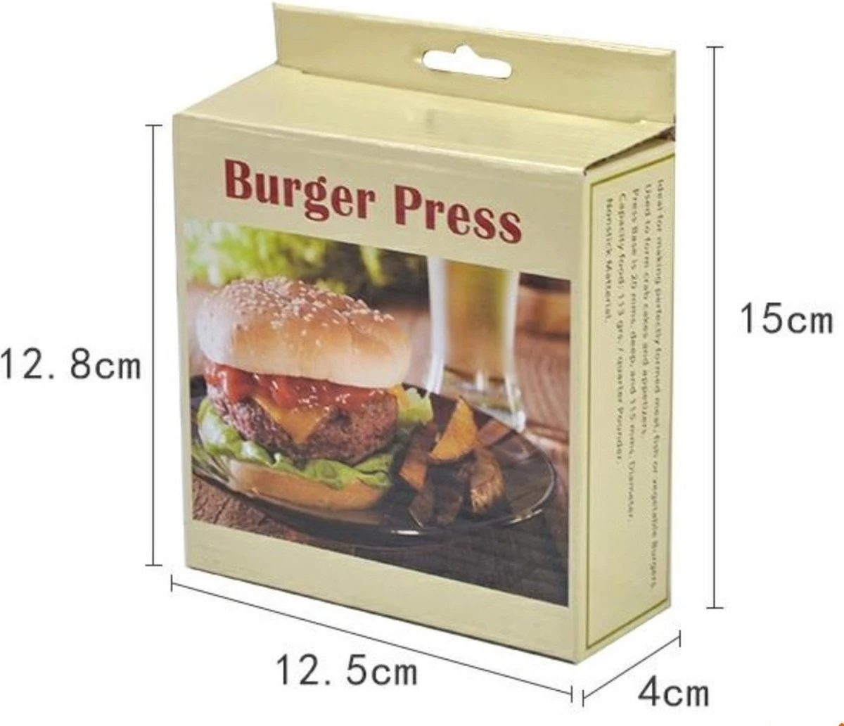 YUGN Hamburgerpers - Anti Aanbaklaag - RVS - BBQ Accessoires - Inclusief 50 Waxpapiertjes - Cadeau Tip - Afbeelding 6