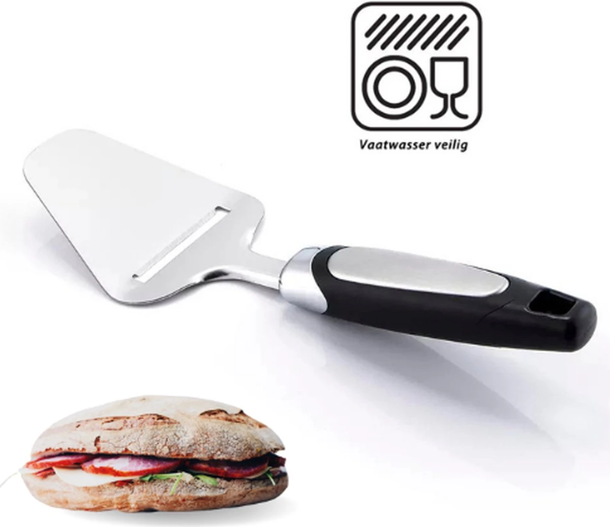 Merkloos, Kaasschaaf- Kaasschaaf Voor Harde Kaas-Kaasschaaf Voor Oude Kaas - Kaasschaaf Voor Jonge Kaas - Multifunctionele Kaasschaaf - Vaatwasser Bestendig - Kaasschaaf Zwart - RVS- 230 X 82 Mm- Keukengerei- Keuken Accessoires - Afbeelding 9