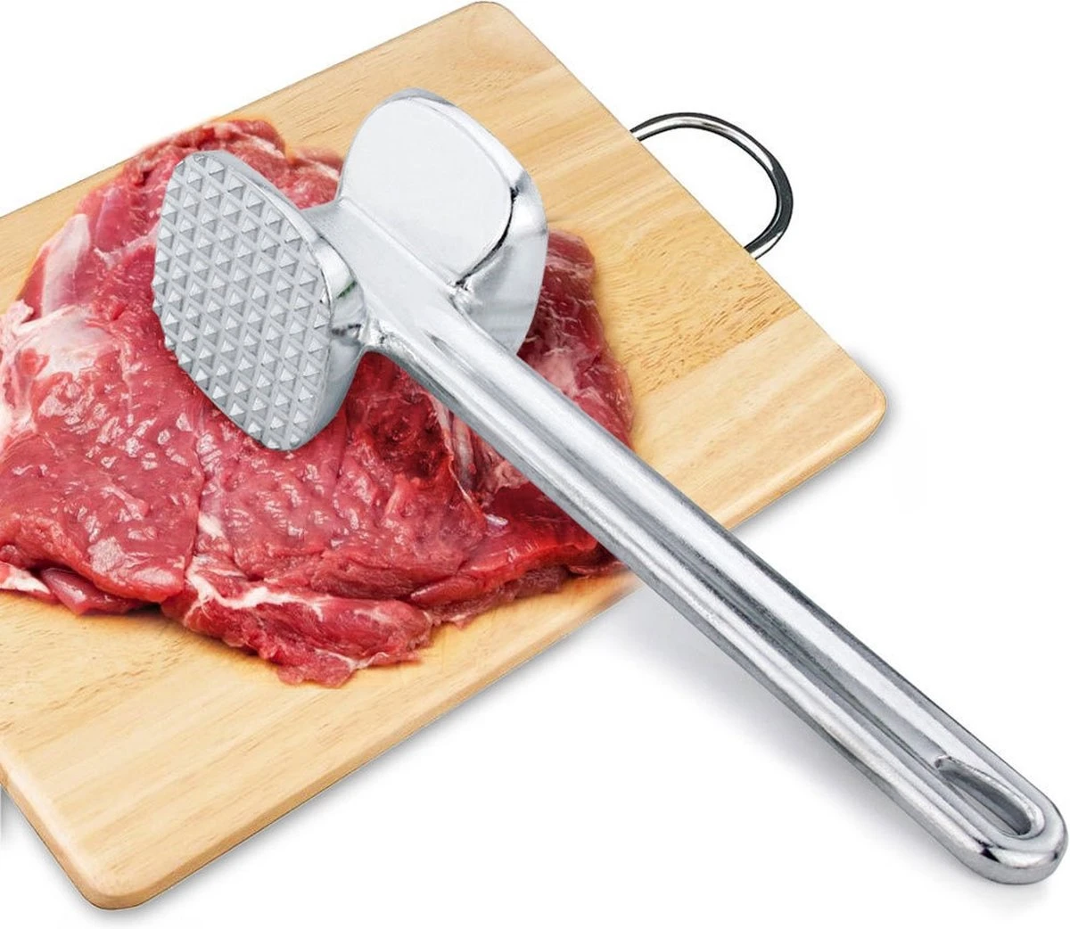 Igoods Vleeshamer - Vleesvermalser - Tenderizer - RVS - Afbeelding 5