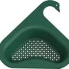 Merkloos Kunststof - Vergiet - Donkergroen - Driehoek - Zeef - Spoelbak - Gootsteen - Zwaanvorm - Lange Haak