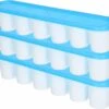 3x Grote Ijsblokjes/ijsklontjes Vormen Met Deksel Blauw - 6 Stuks - Ijsblokjes/ijsklontjes Makers - 30 X 6 Cm