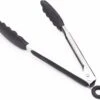 Merkloos BBQ Siliconen Tang - Vleestang - Serveertang - Keukentang - Salade Tang – Barbecuetang – Zwart 21cm - Bbq Tang - Vleestang