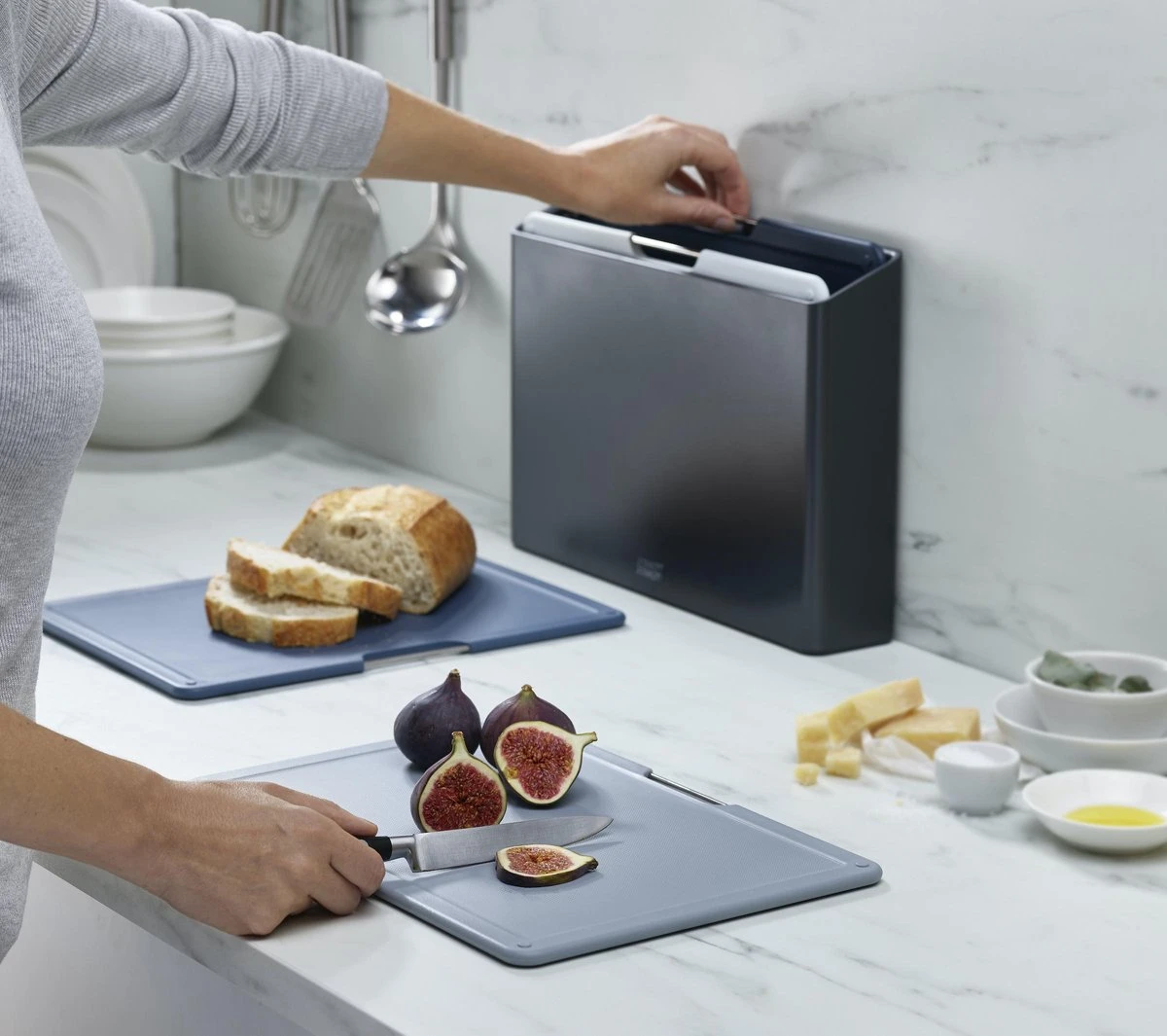 Joseph Joseph JosephJoseph - Folio - Snijplank - In Houder - Groot - Set Van 5 Stuks - Grijs - Afbeelding 5