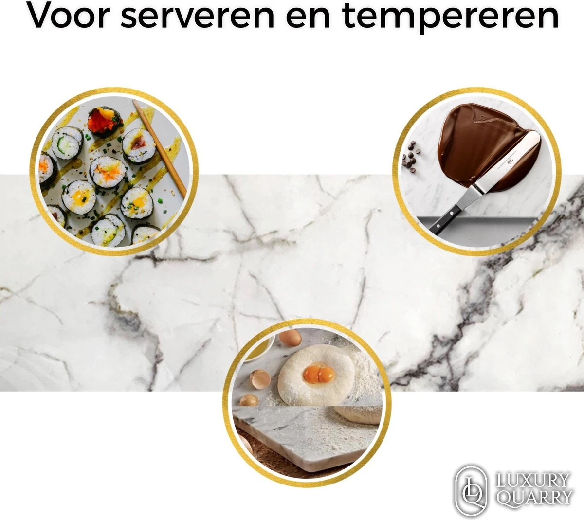 Marmeren Plaat Wit Snijplank 45x35cm Handgemaakt Italiaans Marmer – Tapasplank Marble Cuttingboard Kaasplank - Serveerplank En Borrelplank - LuxuryQuarry® - Afbeelding 2