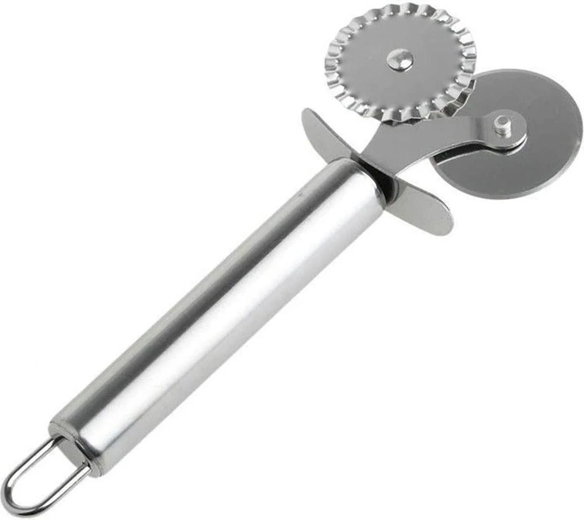 Deegwiel Dubbel RVS - Deegsnijder/Ravioli Snijder - Deegwieltje - Radeerwieltje - Radeermes - Pastawiel - Ravioli Snijder - Radeerwiel - Kartelwiel - Afbeelding 2