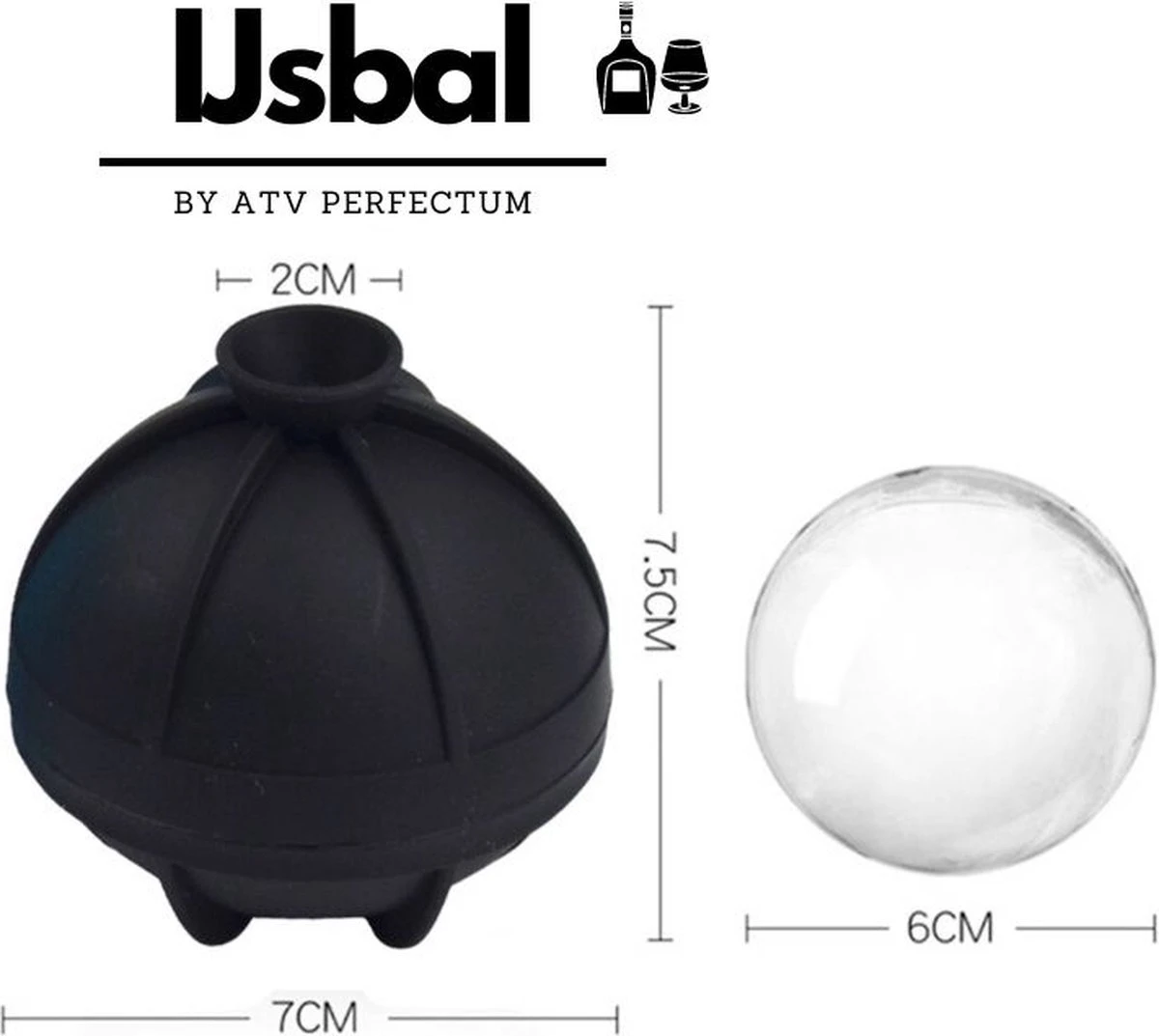 Perfecte Mega Ijsballen Set Van 4 Stuks By ATV PERFECTUM - Ø 6 Cm Groot- Ijsblokjesvorm Met Deksel - Ijsblokjesvorm Groot En Rond - Ijsblokjesvorm Silicone - Ijsblokvormen Met Deksel - Afbeelding 8