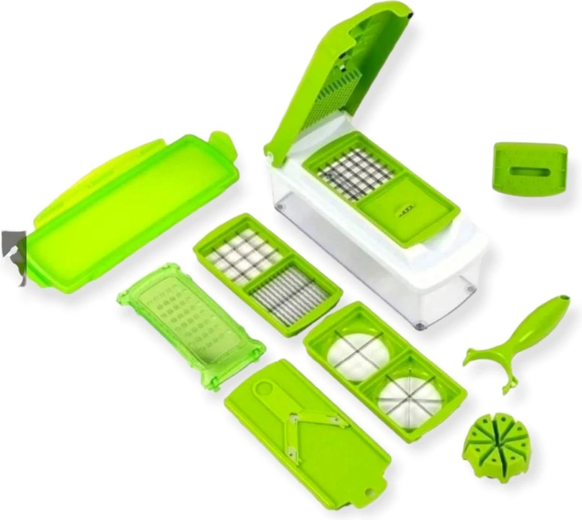 Groentesnijder - Uiensnijder - Mandoline - Multifunctionele Groentesnijder - RVS - Inclusief 7 Mesjes - Mandoline Keukensnijder- Mandoline Snijder - - Afbeelding 3