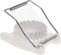 Merkloos Voordelige Witte Eiersnijder RVS 17 Cm - Keuken Benodigdheden - Ei Snijden