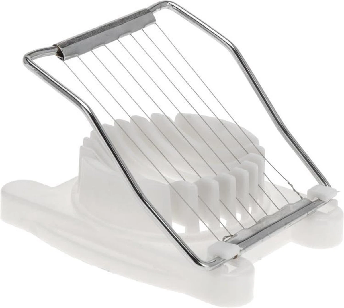 Merkloos Voordelige Witte Eiersnijder RVS 17 Cm - Keuken Benodigdheden - Ei Snijden