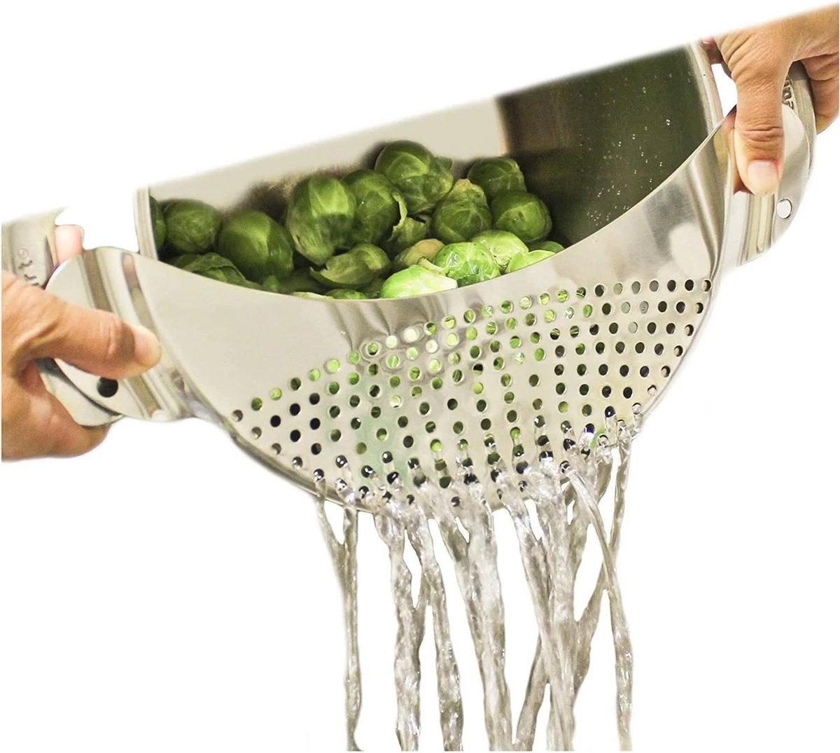 Merkloos RVS Afgiethulp - Afgietdeksel Met Handvaten - Vaatwasser Bestendig - Makkelijk Afgieten