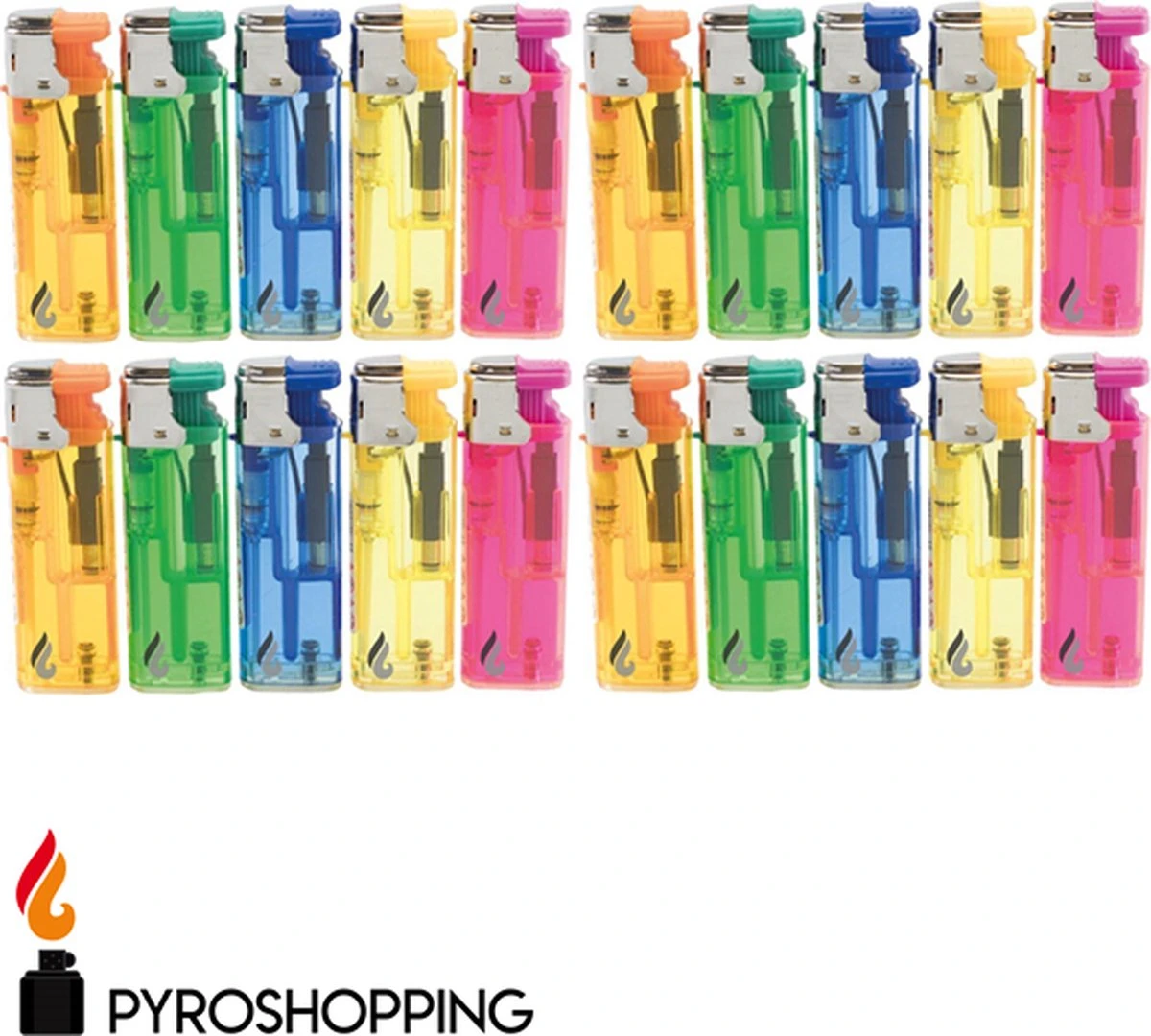 PS Stormaansteker Voordeelset 20 Stuks - Gekleurde Stormaanstekers Navulbaar Met Verstelbare Vlam - Afbeelding 3
