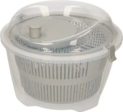 Excellent Houseware Slacentrifuge / Slazwierder / Sladroger Kunststof 5 Liter - Deksel Grijs - Salade Spinner