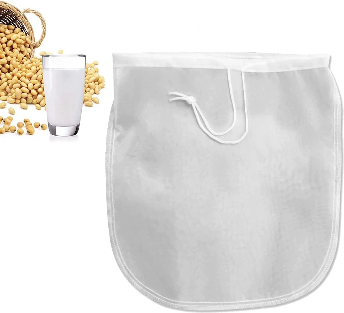 Merkloos Kaasdoek - Passeerdoek - Neteldoek - Passeerzeef- Notenmelkzak - Zeefdoek - 15x20 Cm