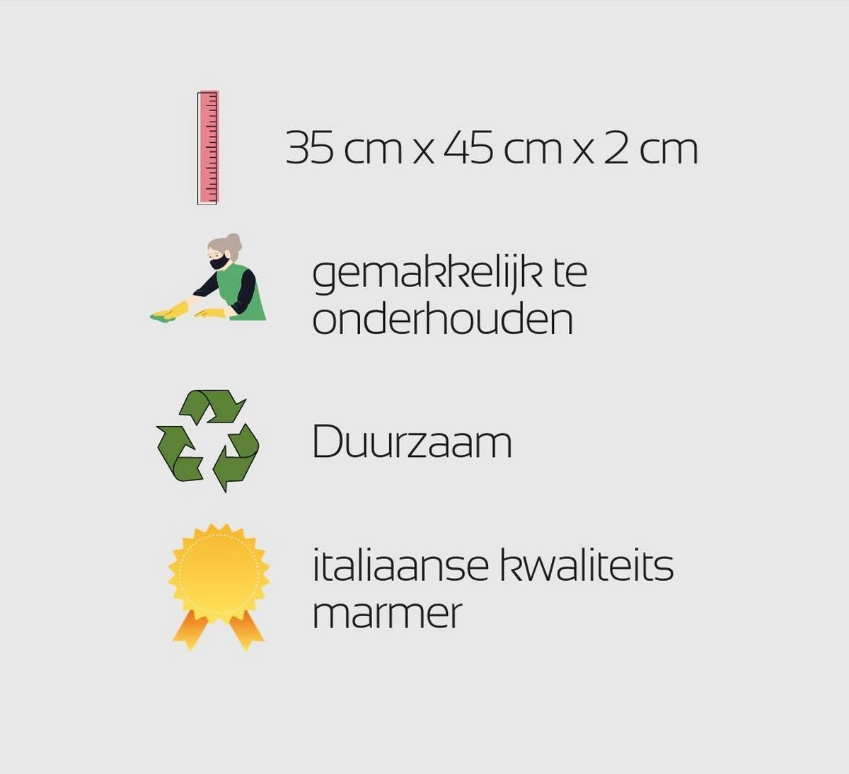 Marmeren Plaat Wit Snijplank 45x35cm Handgemaakt Italiaans Marmer – Tapasplank Marble Cuttingboard Kaasplank - Serveerplank En Borrelplank - LuxuryQuarry® - Afbeelding 3