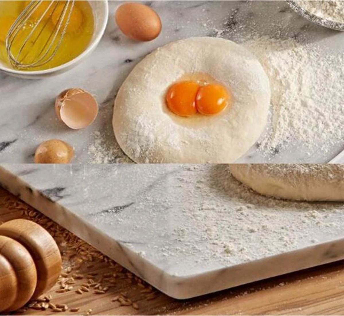 Marmeren Plaat Wit Snijplank 45x35cm Handgemaakt Italiaans Marmer – Tapasplank Marble Cuttingboard Kaasplank - Serveerplank En Borrelplank - LuxuryQuarry® - Afbeelding 4