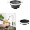 OMID HOME Vergiet - Vouwbaar - Inklapbaar - Grijs / RVS / En Te Gebruiken Als Stoominzet / Pastakoker Met Vergiet / Stoom Vergiet