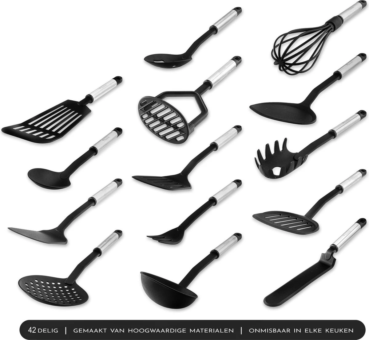 Kookgerei Set - Zwart - 42-delig - Keukengerei - Afbeelding 9