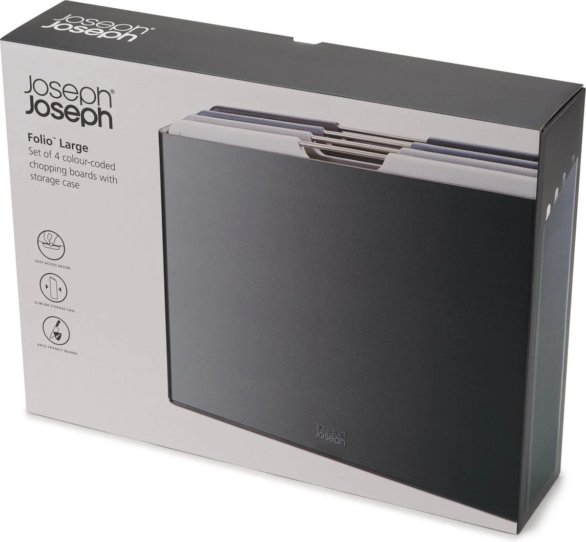 Joseph Joseph JosephJoseph - Folio - Snijplank - In Houder - Groot - Set Van 5 Stuks - Grijs - Afbeelding 8