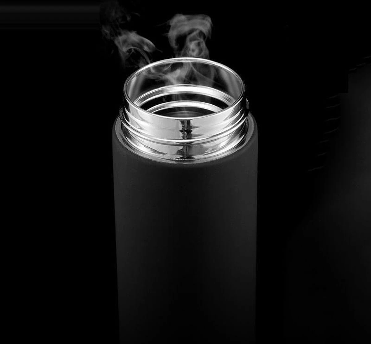 Thermosfles 500 Ml - Met Thee Filter - Mat Zwart - Afbeelding 7