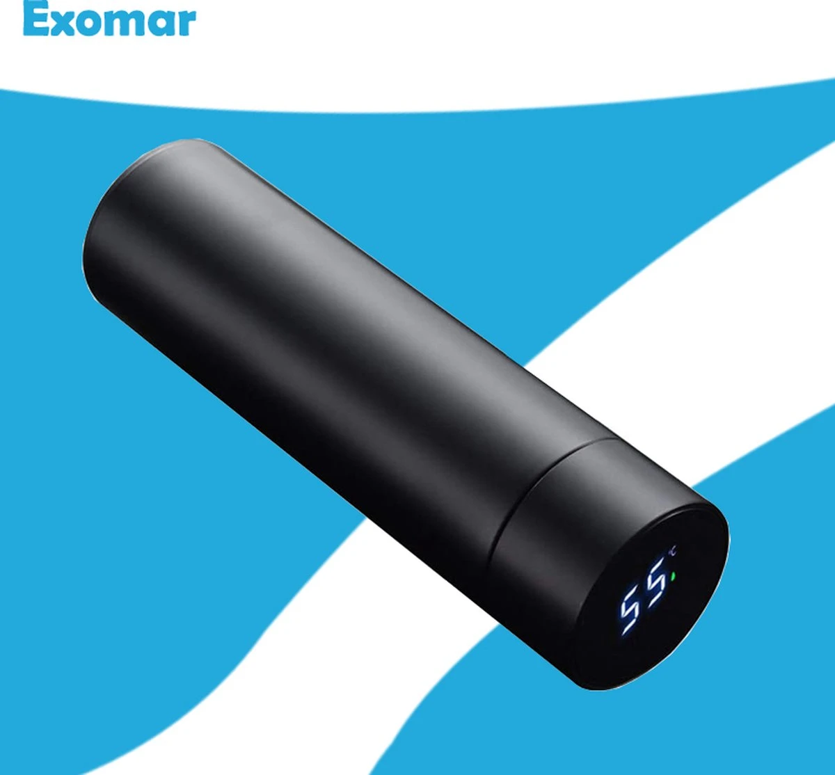 Exomar® Slimme Thermosfles Met LCD Temperatuur Display - Curver Isolatiefles 500 ML - Matte Finish - Thermosbeker - Isoleerfles - Dubbelwandige Thermosfles - Thermoskan - Travel Mug - Bidon Drinkfles - Drinkflessen - RVS - Koffiebeker - Smart Thermos - Afbeelding 6