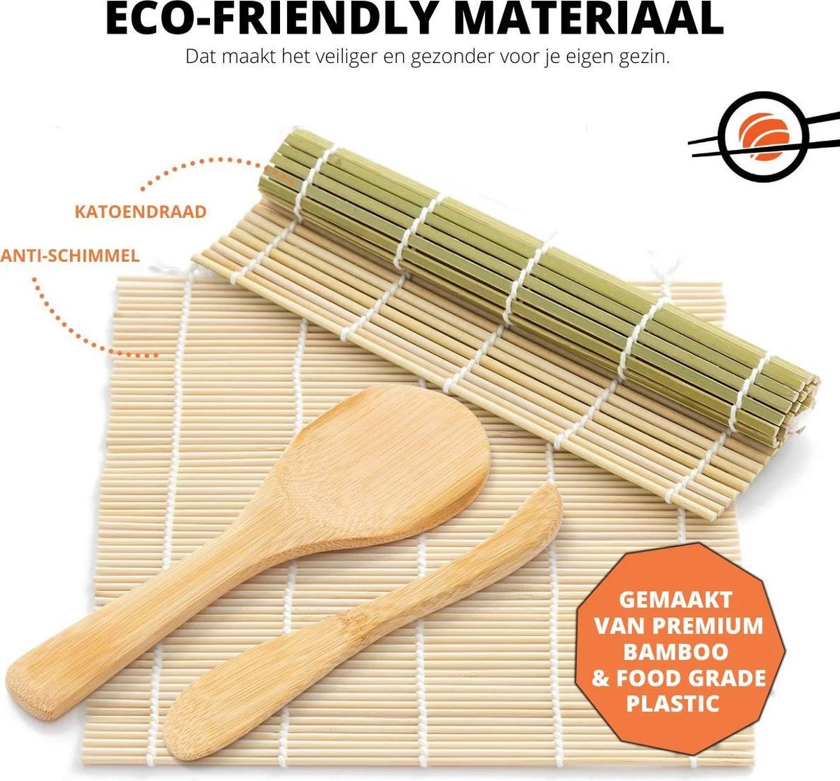 XXL Sushi Set - Sushi Maken- Sushi Maker - Milieuvriendelijk - Sushi Bazooka Kit - Inclusief Online Sushi Kookboek En Avocado Snijder - Wit - Afbeelding 3