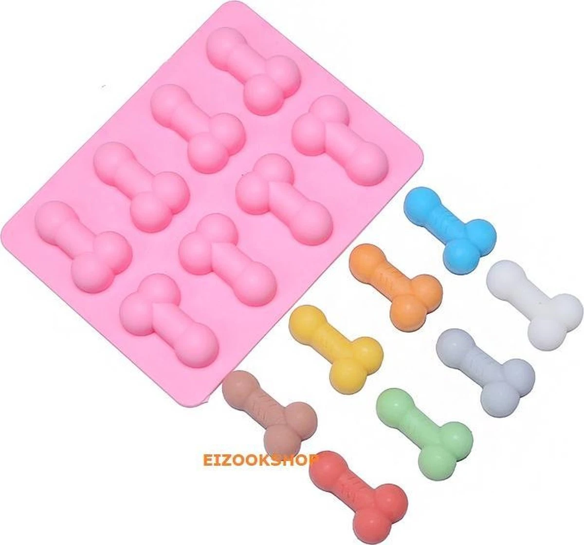 Merkloos Penis Vorm - Ijsklontjes Chocolade Fondant Cake Penis Vorm - Bakken En Vriezen