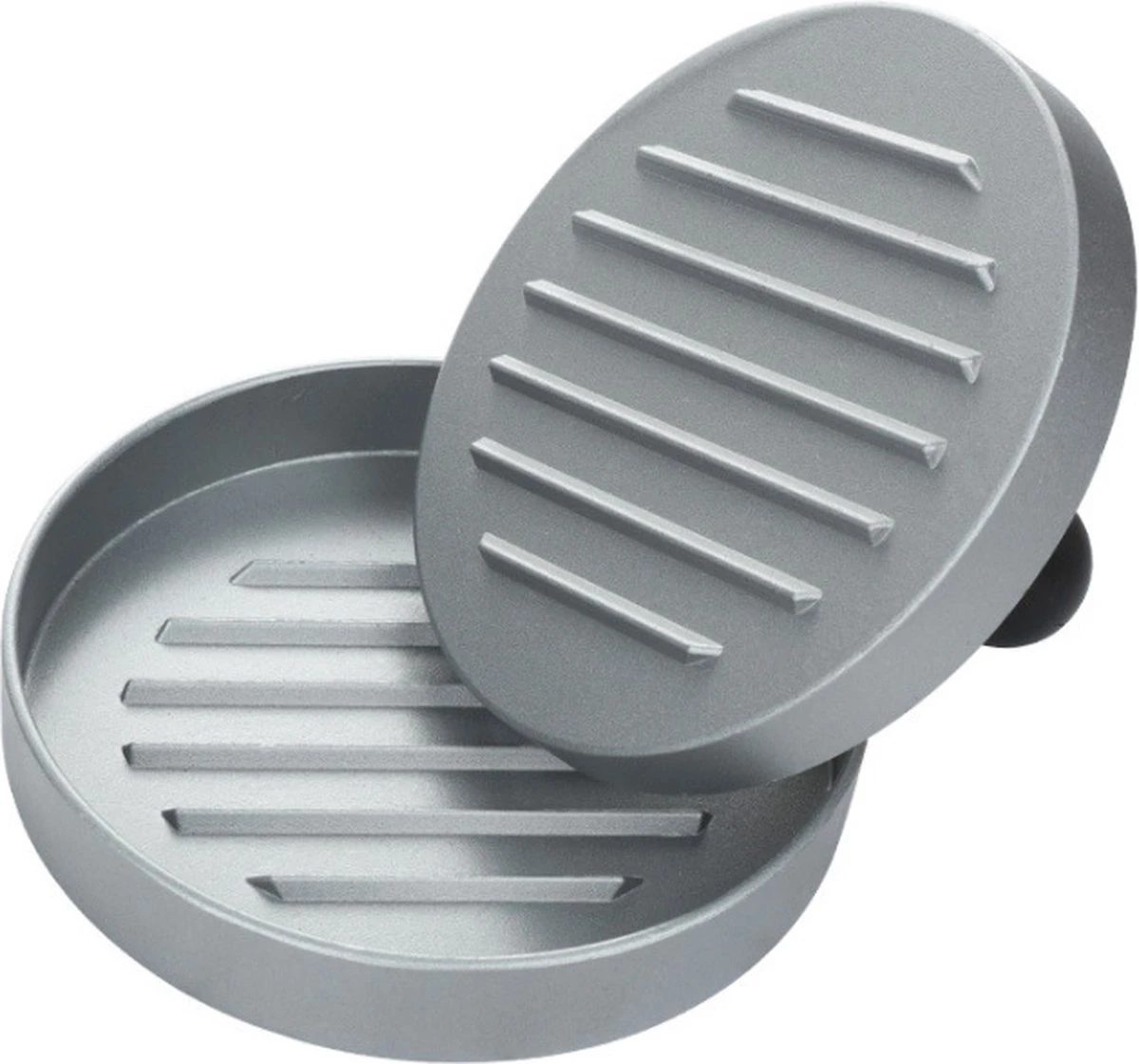 YUGN Hamburgerpers - Anti Aanbaklaag - RVS - BBQ Accessoires - Inclusief 50 Waxpapiertjes - Cadeau Tip - Afbeelding 5