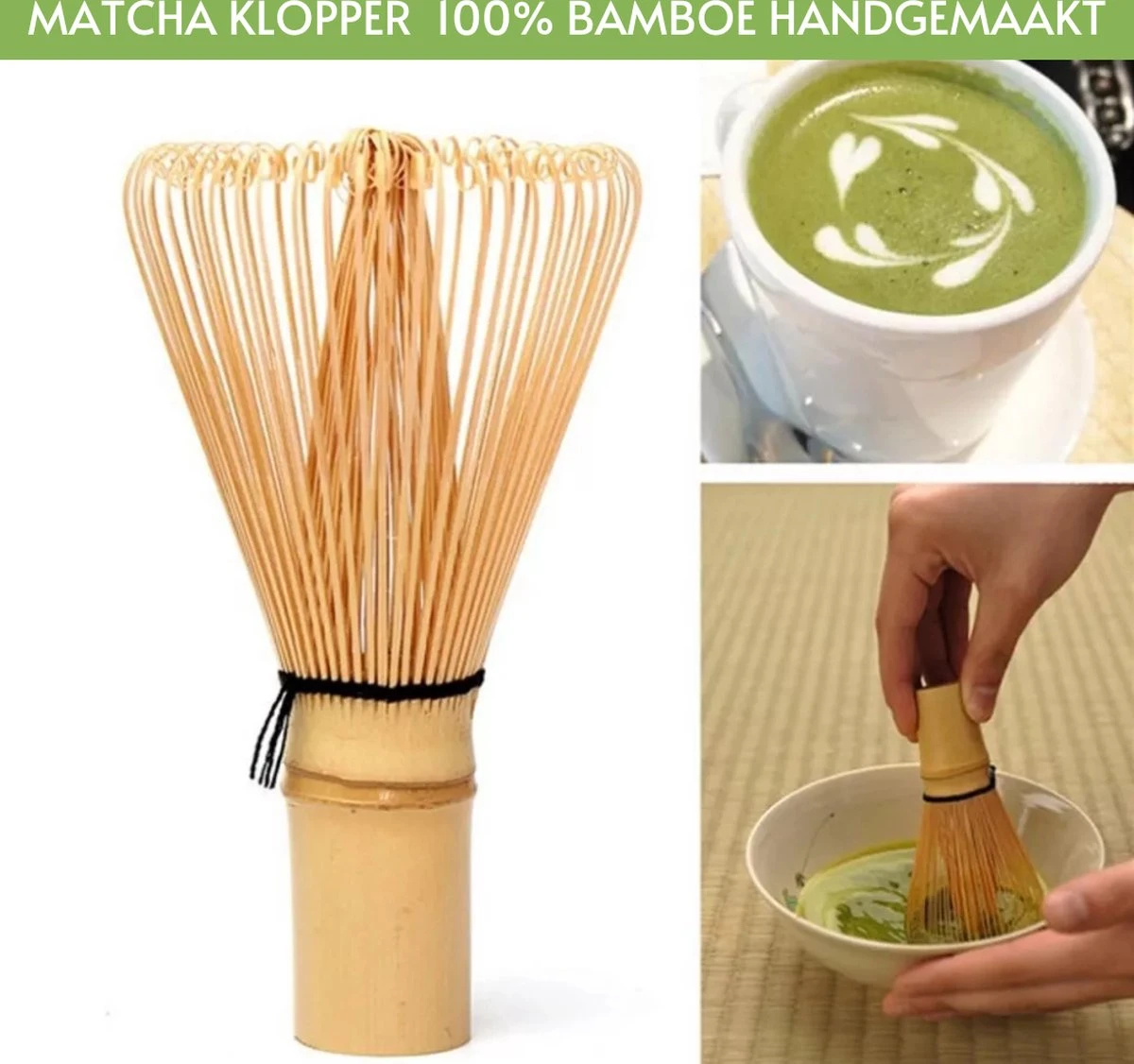 Winkrs | Matcha Thee Set Met Bamboe Klopper, Garde Houder (mint) En Lepel - Japanse Theeceremonie - Afbeelding 2