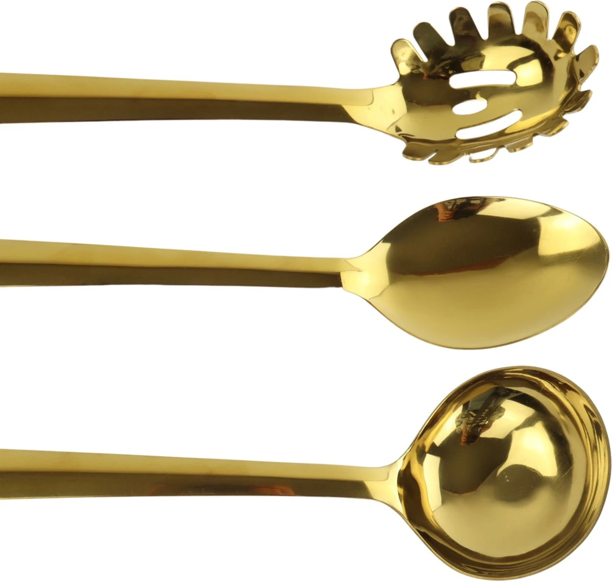 Orange85 Keukengerei Set - 5-delig - Goud - Schuimspaan - Spaghettilepel - Soeplepel - Spatel - Opscheplepel - Afbeelding 2