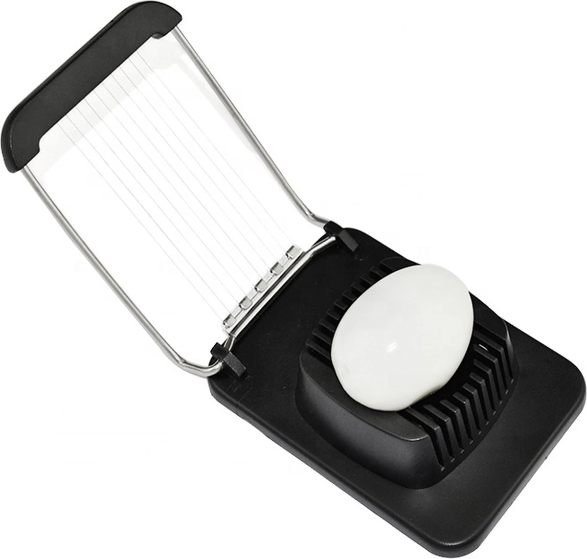 Eiersnijder, Roestvrij Staaldraad, Zwart, RVS, Vaatwasser Bestendig, Duurzaam, Keukengerei, Multifunctioneel, Geschikt Voor De Vaatwasser, Roest Vrij, Ei Snijder, Eierhouder, Kunststof, Metaaldraad, Vaatwasserbestendig, Multifunctionele Eiersnijder. - Afbeelding 3