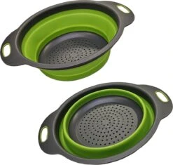 Inklapbare Vergiet - Opvouwbaar - Siliconen - Groot - Groen/Grijs - NIEUW MODEL !!!