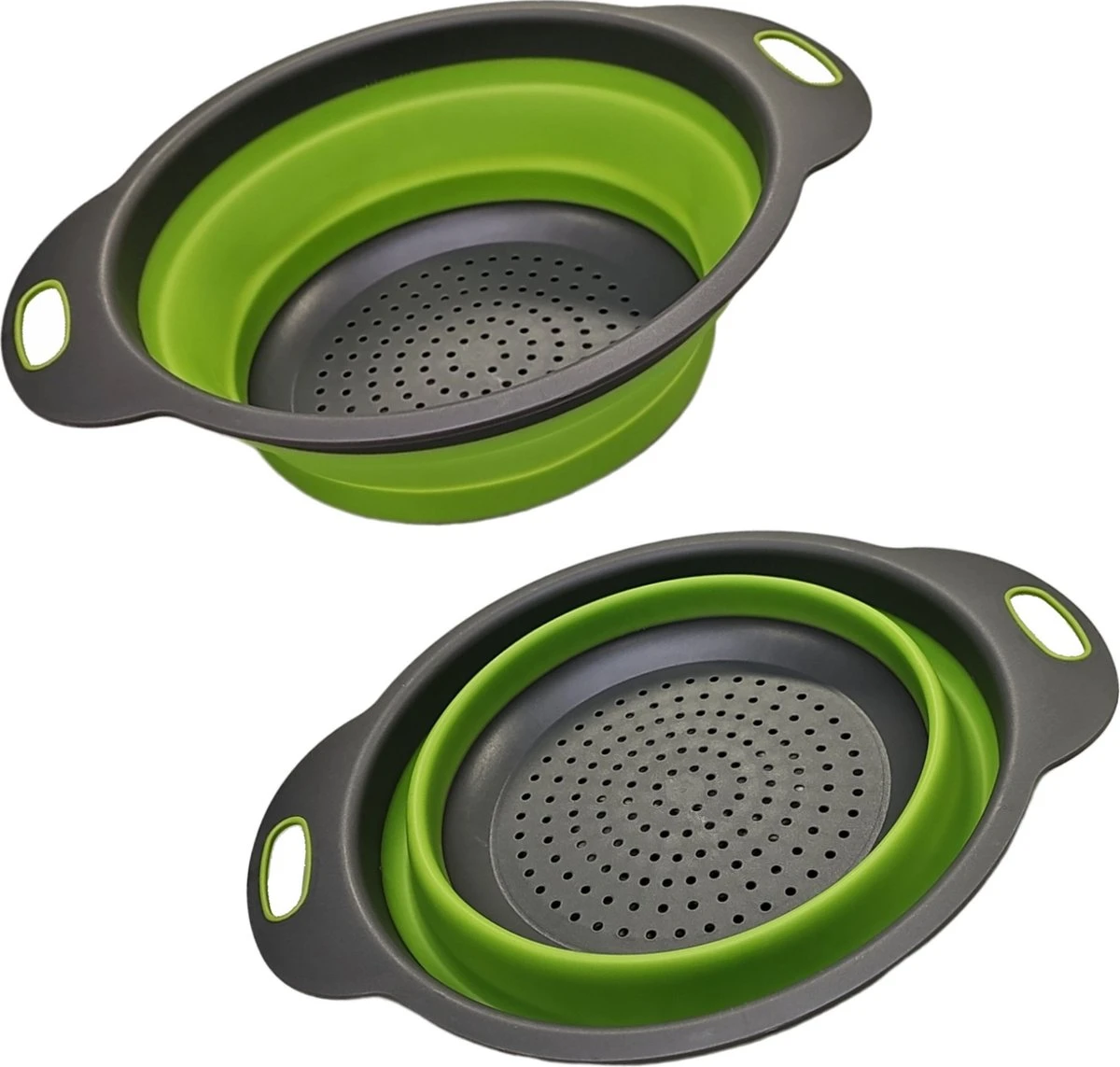 Inklapbare Vergiet - Opvouwbaar - Siliconen - Groot - Groen/Grijs - NIEUW MODEL !!!