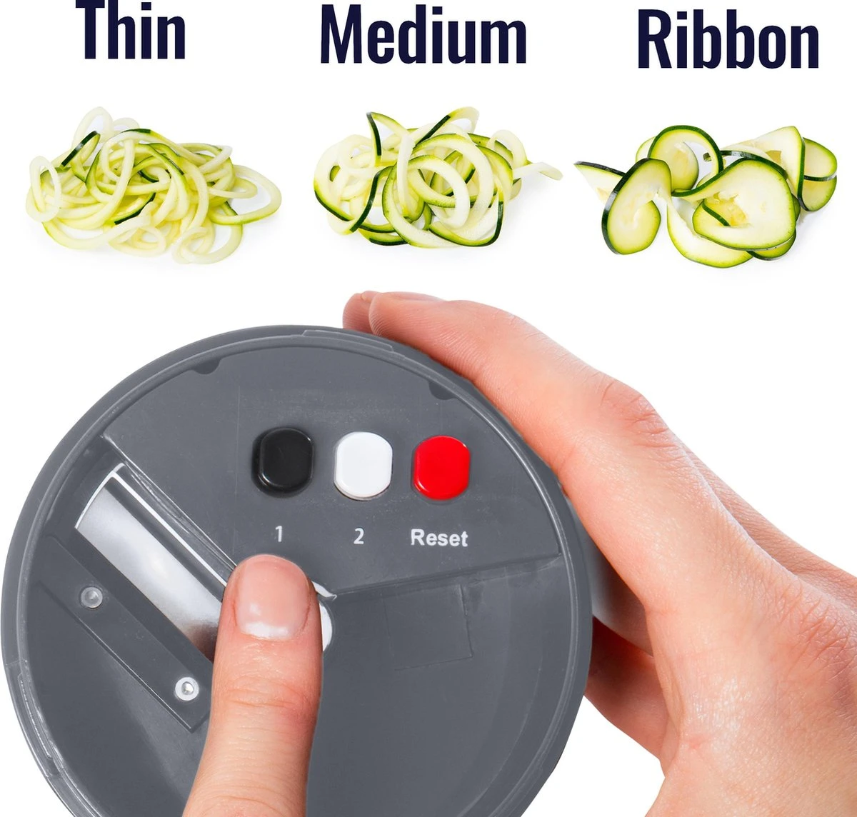 Kitchen4you Groentesnijder - Uiensnijder - Spiraalsnijder - 3 Standen - Afbeelding 4