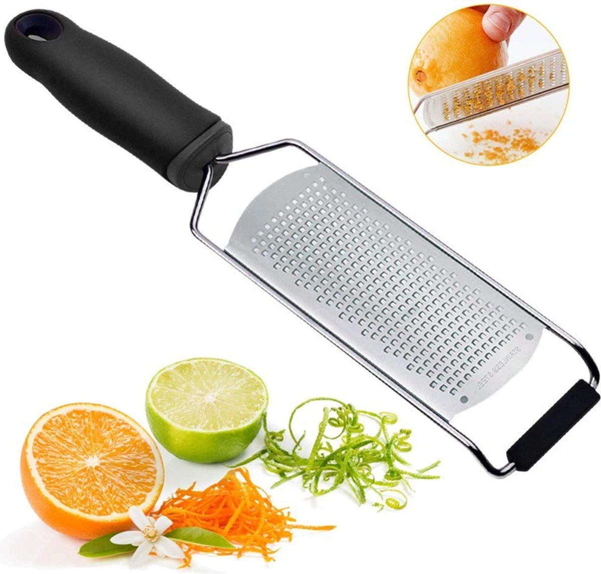 Salawi Rasp - Handrasp - Citroenrasp - Kaasrasp -keukenrasp - RVS - Gemberrasp - Knoflookrasp - Zwart - Afbeelding 5